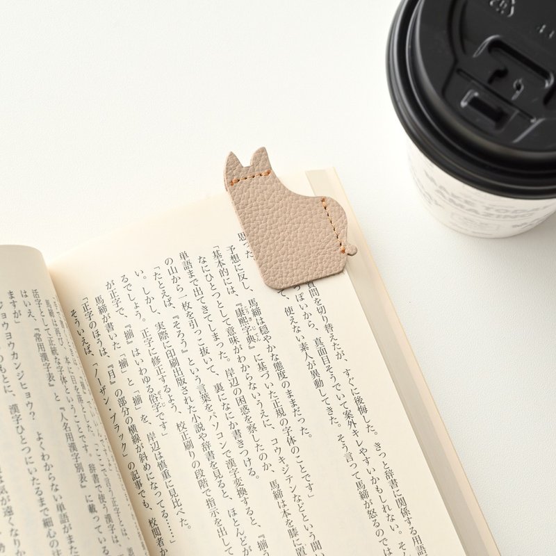 Bookmarks Colorful Cat Set of 2 [Shrink Leather] Bookmark Book Dusty Colors Genuine Leather Cat Animal Small Gift Father's Day GS05K - ที่คั่นหนังสือ - หนังแท้ สีนำ้ตาล