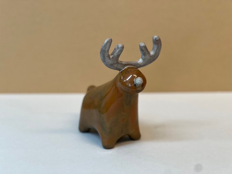 cute reindeer - Items for Display - Pottery Brown