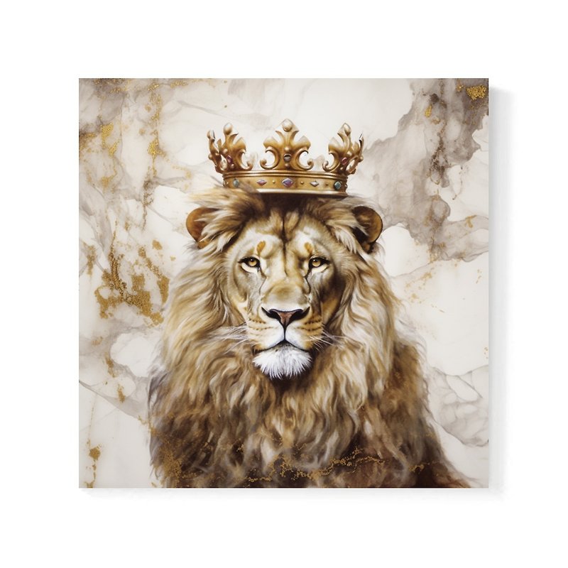 |Unframed painting|Lion and crown|Decorative painting| - Wall Décor - Waterproof Material White