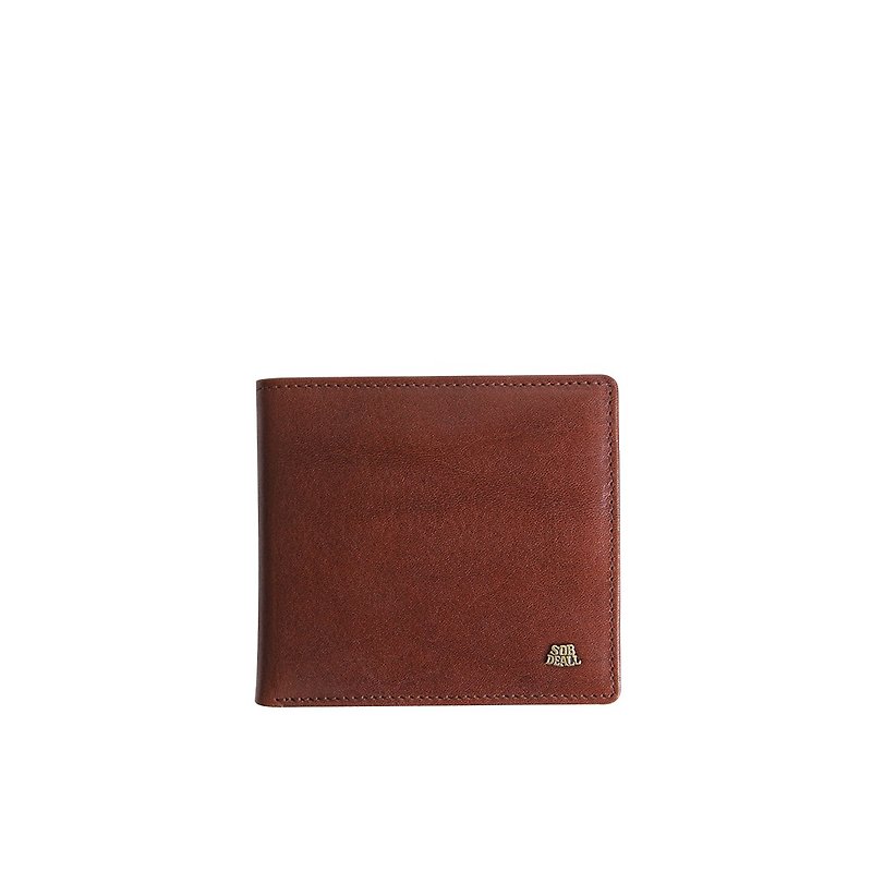 【SOBDEALL】Vegetable tanned leather short clip - Wallets - Genuine Leather Brown