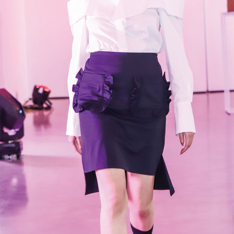 AUSTIN.W Wu Riyun-Pocket Skirt - กระโปรง - ผ้าฝ้าย/ผ้าลินิน หลากหลายสี