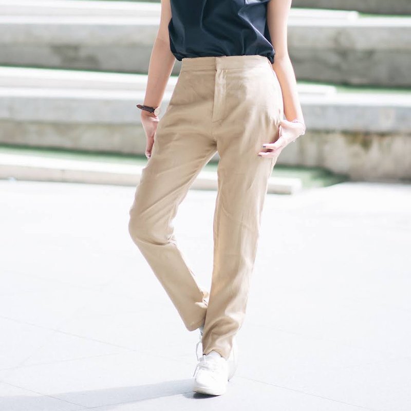 Linen Pant - Tall Latte - Women's Pants - Cotton & Hemp Khaki