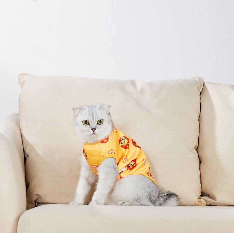 【貓之道】獨家設計-達摩虎-貓咪保暖背心 S-XL - 寵物衣服 - 棉．麻 紅色