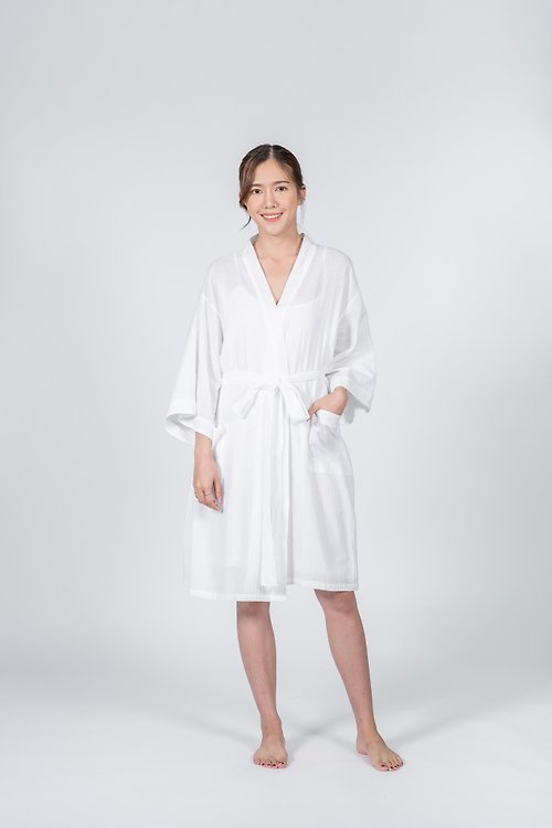 aleya-craft Light Cotton Kimono Robe, Bath Robe, Night Gown, Loungewear Robe
