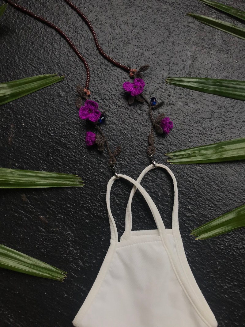 マスクチェーン マスクストラップ Little Bean | Sunglasses Strap crochet |PURPLE| - マスク・コスプレマスク - 貴金属 パープル