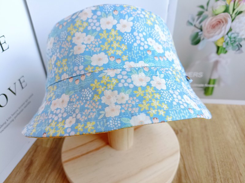 [Fisherman Hat] When the flowers bloom | Double-sided handmade sun visor parent-child hat children's hat full moon - หมวกเด็ก - ผ้าฝ้าย/ผ้าลินิน 