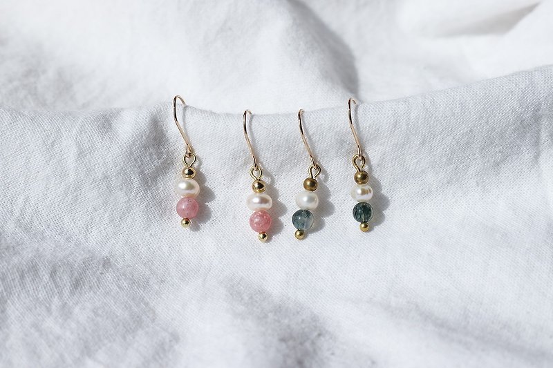 Lotus Leaf / Flower - Oriental Style Earrings - Earrings & Clip-ons - Pearl Multicolor