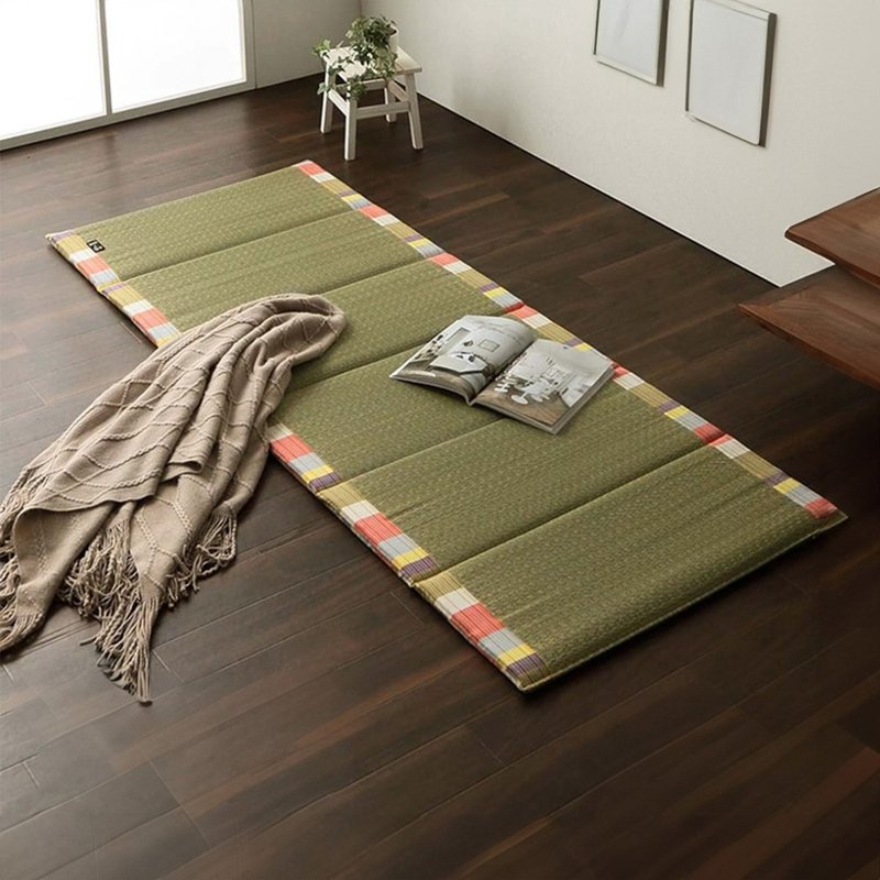 6-fold tatami sleeping mat Iroha dedicated colorful weaving technique - เครื่องนอน - พืช/ดอกไม้ 