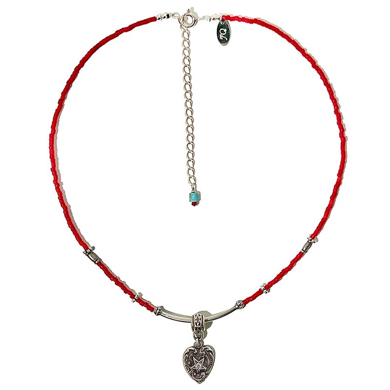 ENDLESS LOVE NECKLACE (Red) - Necklaces - Sterling Silver Red