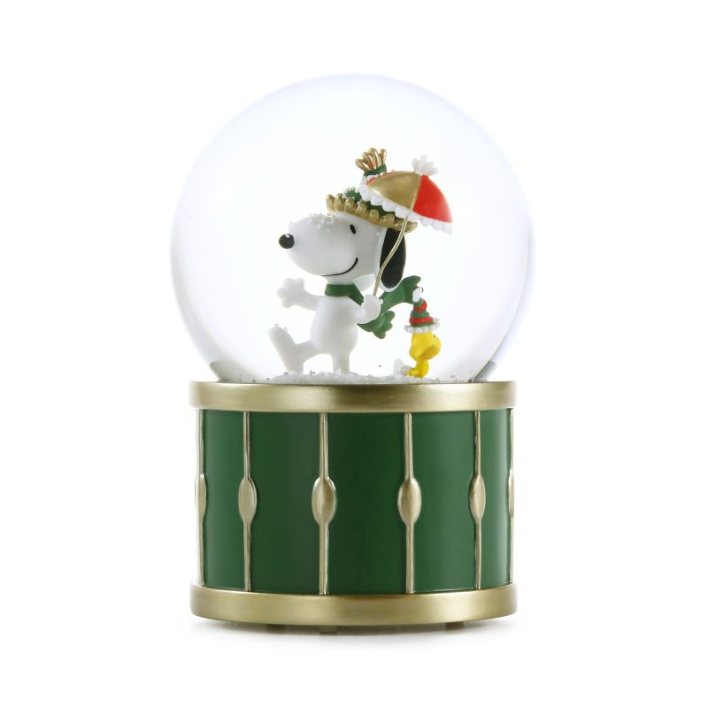 Snoopy First Snow Party Crystal Ball Music Box Birthday Christmas Exchange Gift Woodstock - Items for Display - Glass 