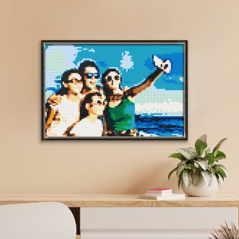 【客製 • 禮物】居家/辦公空間 -  2:3 大型積木掛畫 50 x 75 cm - 壁貼/牆壁裝飾 - 其他金屬 銀色