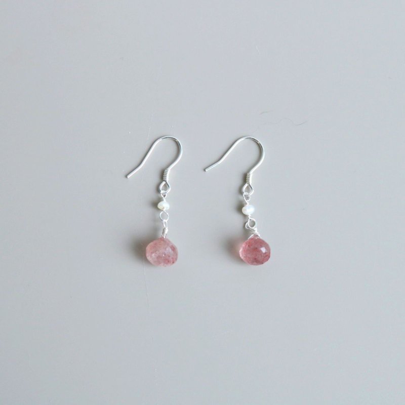 | Anna | Strawberry Crystal Sterling Silver Ear Hooks - Earrings & Clip-ons - Crystal Red