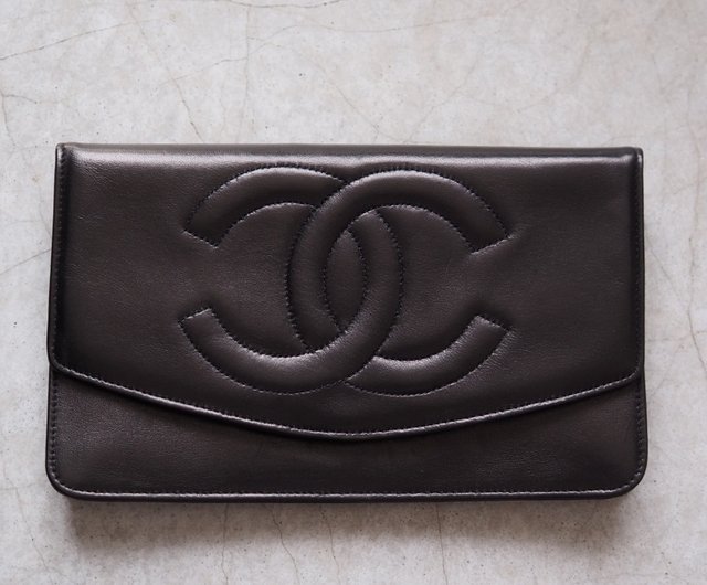 CHANEL COCO ロング ウォレット 長財布 ブラック レザー ヴィンテージ ...