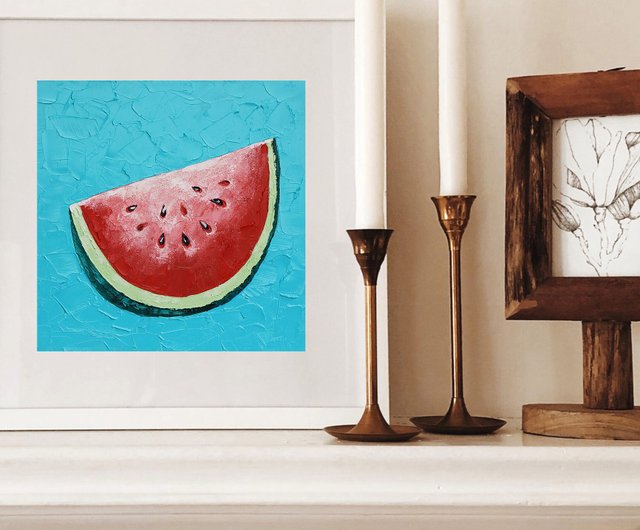 油絵 ミニ絵画【スイカ】 0f1af9031730e944f9d4ee06b6f22c