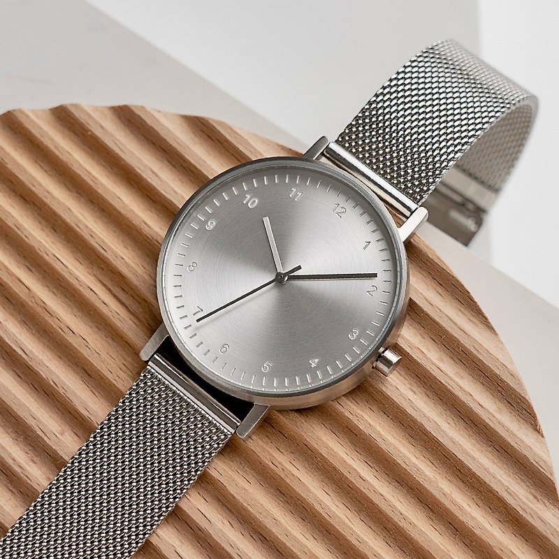 BIJOUONE B60 series silver steel strap minimalist design men's and women's stainless steel waterproof watch - Women's Watches - Stainless Steel Silver