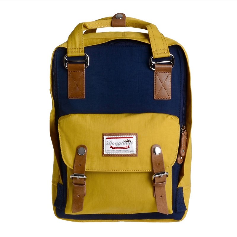 Doughnut Waterproof Macaron Backpack - Navy Yellow - Backpacks - Other Man-Made Fibers Yellow