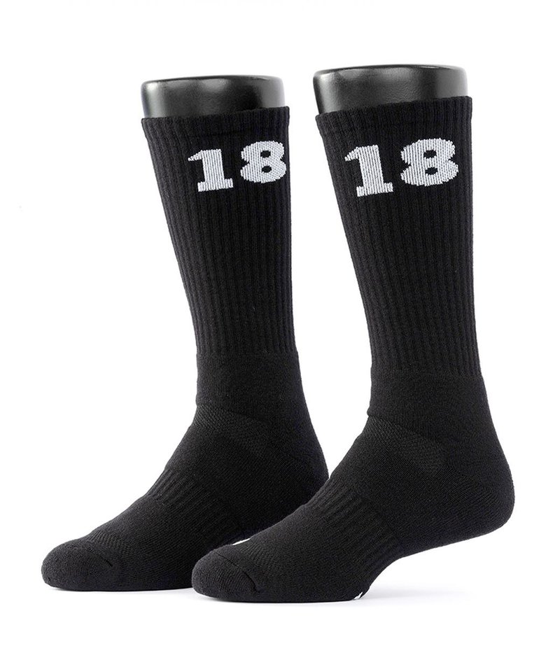 eXPONENT E-Armor 18th Long Air cushion Socks - Black - ถุงเท้า - ผ้าฝ้าย/ผ้าลินิน สีดำ