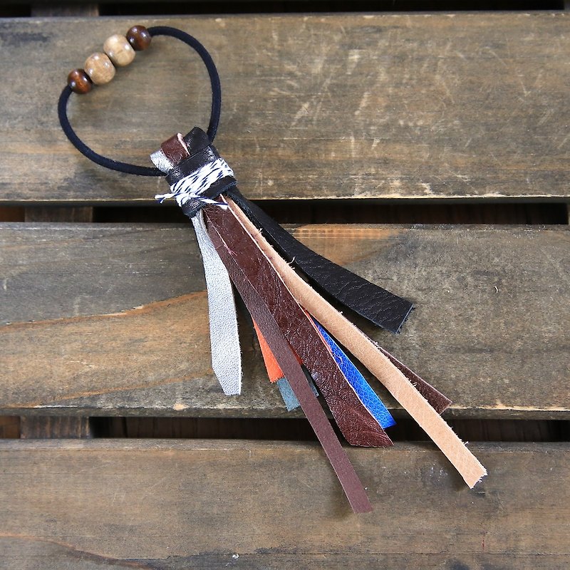Leather Rubber Charm - Hair Accessories - Genuine Leather Multicolor