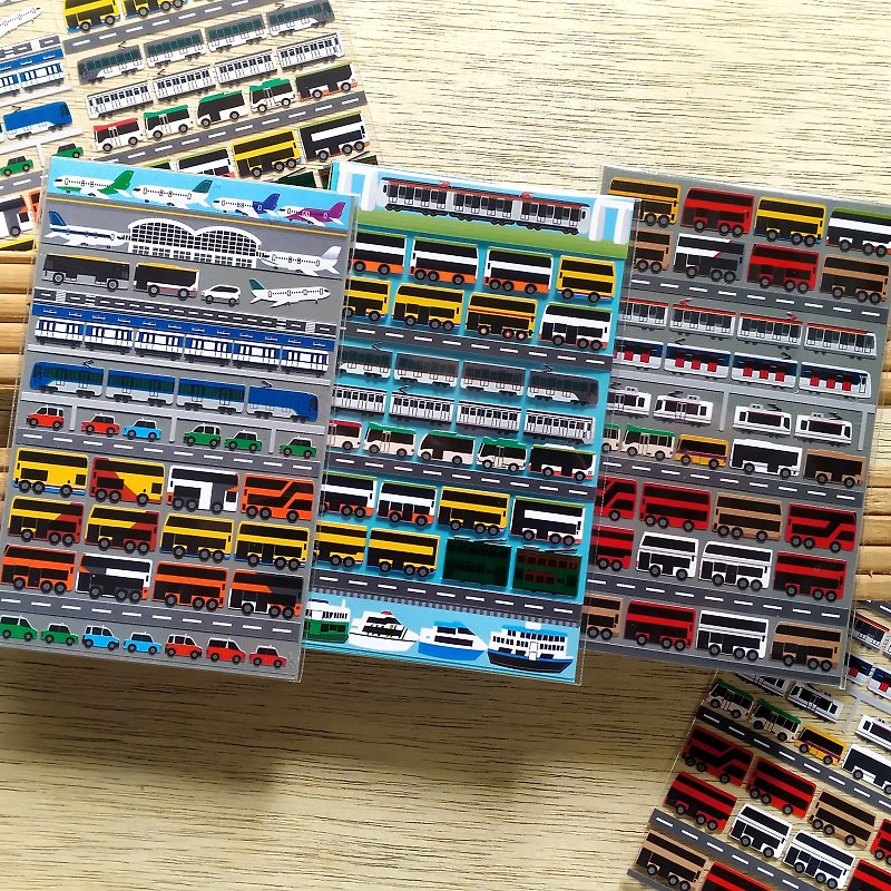 Hong Kong Transports Stickers (2 or 3 Pieces Set) - สติกเกอร์ - วัสดุกันนำ้ สีเทา