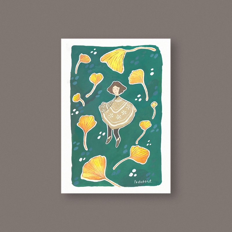 Golden Girl A5 Print - โปสเตอร์ - กระดาษ สีเขียว
