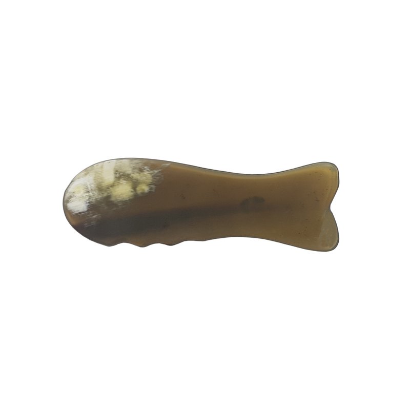 Handmade Gua Sha Massager, Natural Buffalo Horn Facial Massage Scraper Skin Care - 臉部按摩/清潔工具 - 環保材質 咖啡色