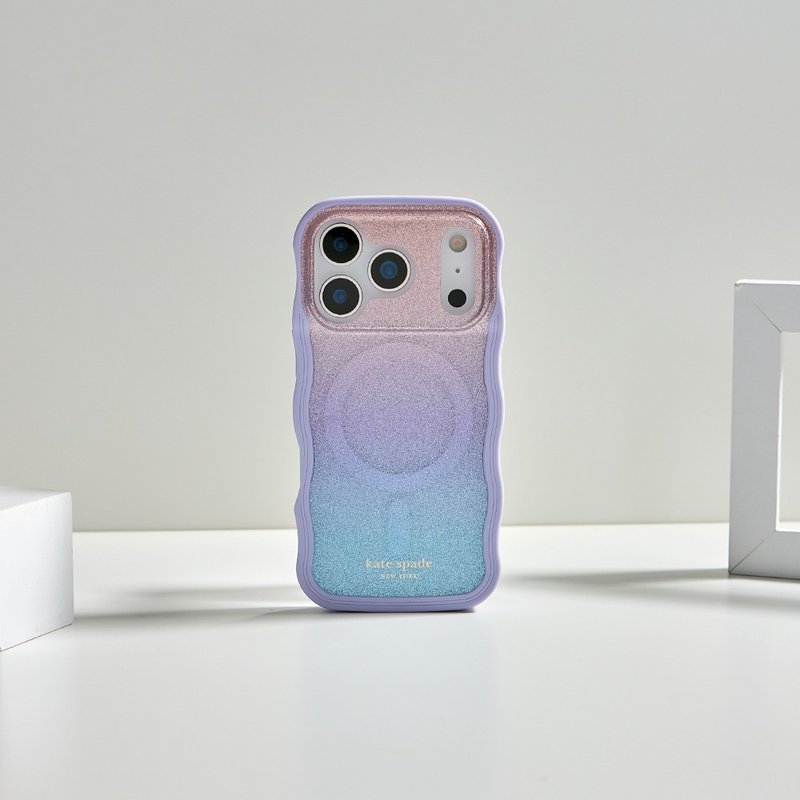 【kate spade】iPhone 17 系列 精品磁吸防摔波浪手機殼 粉彩紫 - 手機殼/手機套 - 塑膠 