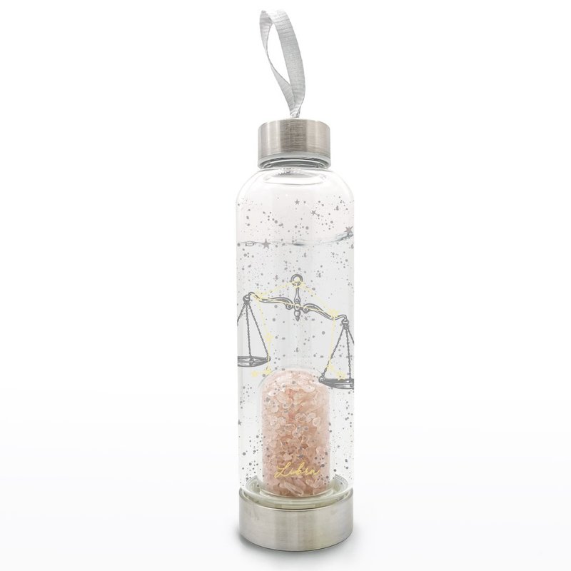 Ubuntu Crystal Gems Water Bottle | Constellations |  Libra - Pitchers - Glass Pink