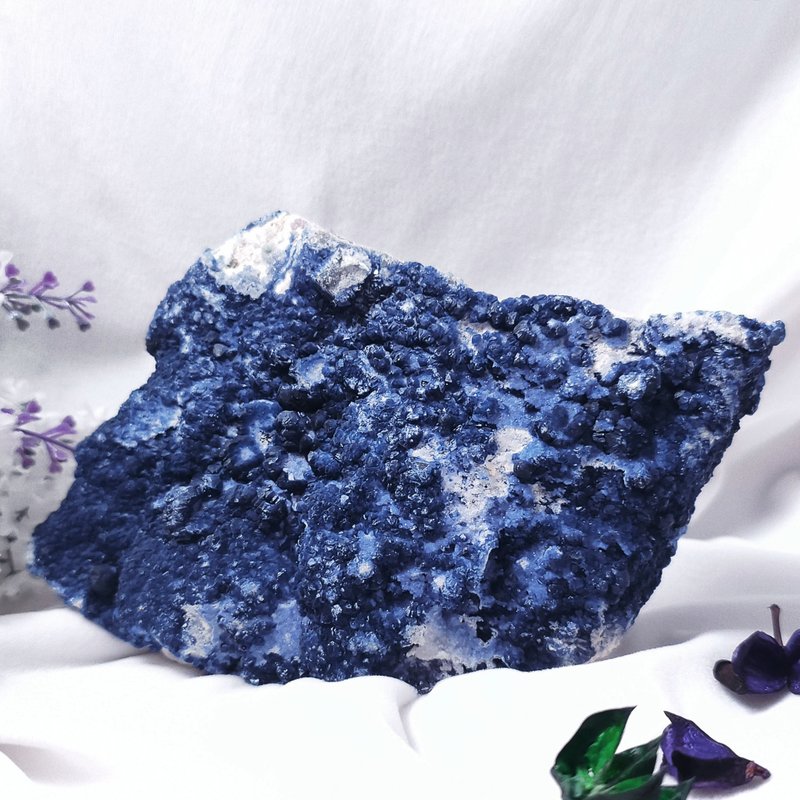 稀有蒙古藍螢石 原礦 智慧 招財 成功 收藏 風水 擺件 單品 禮物 - 擺飾/家飾品 - 寶石 藍色