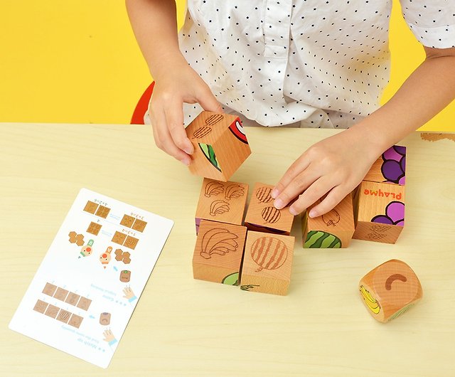 フルーツの盛り合わせ 木製の子供のビルディングブロックパズル ショップ Playmetoys 知育玩具 ぬいぐるみ Pinkoi