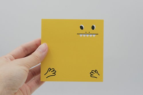 BeenBean Memopad Yellow Glutton Monster (non-sticky notepads, 100 sheets per pack)