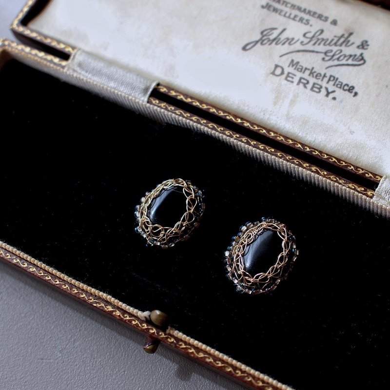 comtesse | 優雅仕女的耳飾 - 耳環/耳夾/耳骨夾 - 半寶石 黑色