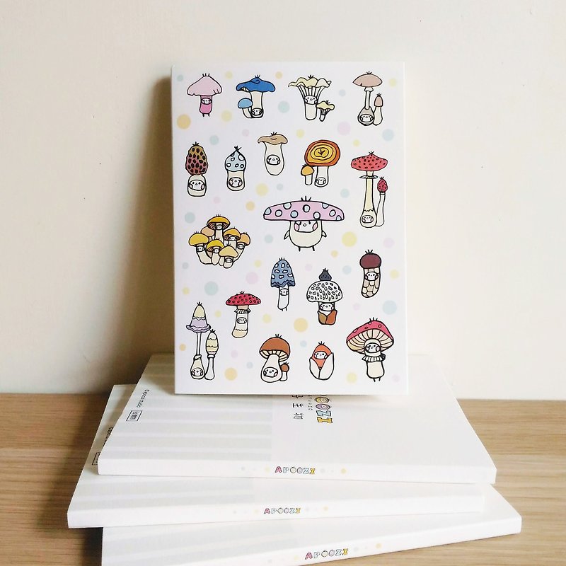 Cloth seed organism - mushroom seed line glue / square / notebook - Notebooks & Journals - Paper Multicolor