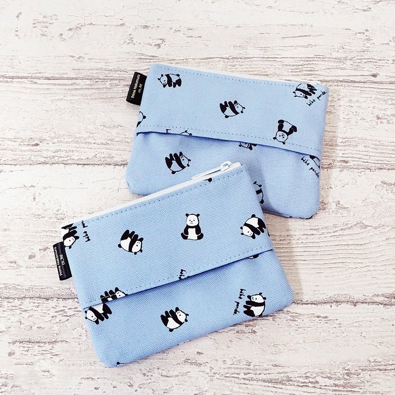 bebe panda Pocket Tissue Case Coin Purse Wallet Cute Kawaii Gift Present Japan - 化妝包/收納袋 - 棉．麻 白色