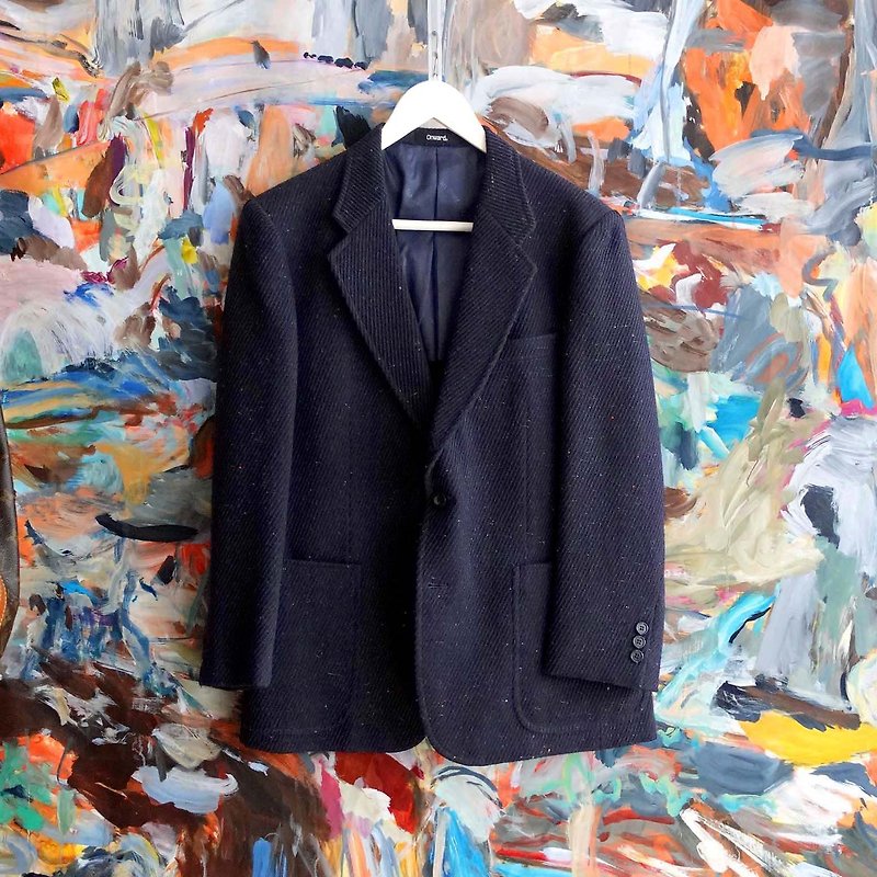 Ken Thery Onward men's brown and blue twill velvet blazer - Men's Coats & Jackets - Wool Black