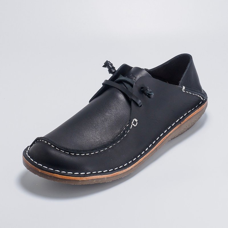 2Way Random Mark Sew Casual Shoes - Cool Carbon Black - Men's Casual Shoes - Genuine Leather Black