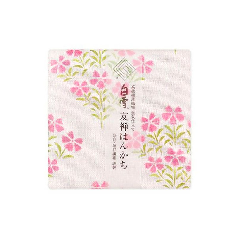 Kyoyuzen dyed handkerchief/floral pink - Handkerchiefs & Pocket Squares - Cotton & Hemp Pink