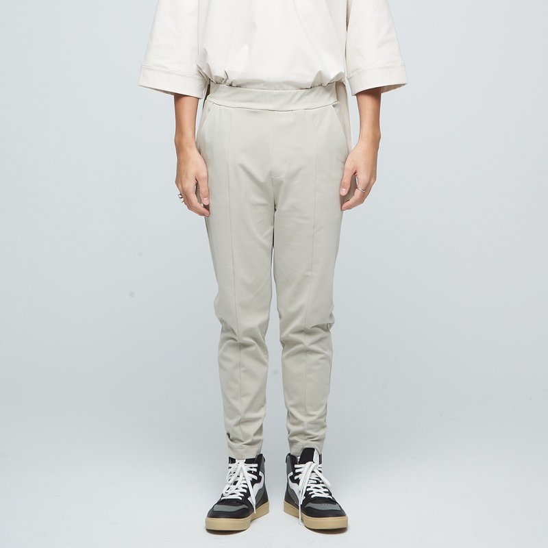 Reboot-Soho Functional Slim Narrow Tube Cropped Pants (Male)-Grey Maoliu - กางเกงขายาว - เส้นใยสังเคราะห์ สีเทา