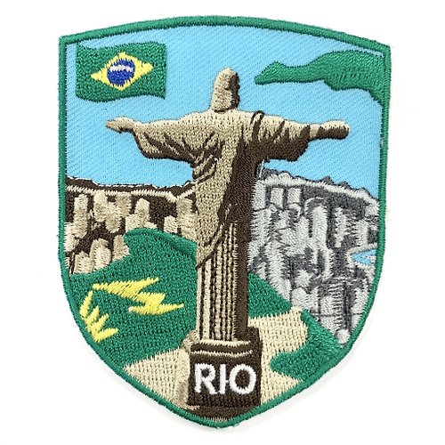 A-ONE 巴西 里約 熱內盧耶穌背面 Patch熨斗刺繡徽章 胸章 立體繡貼 裝