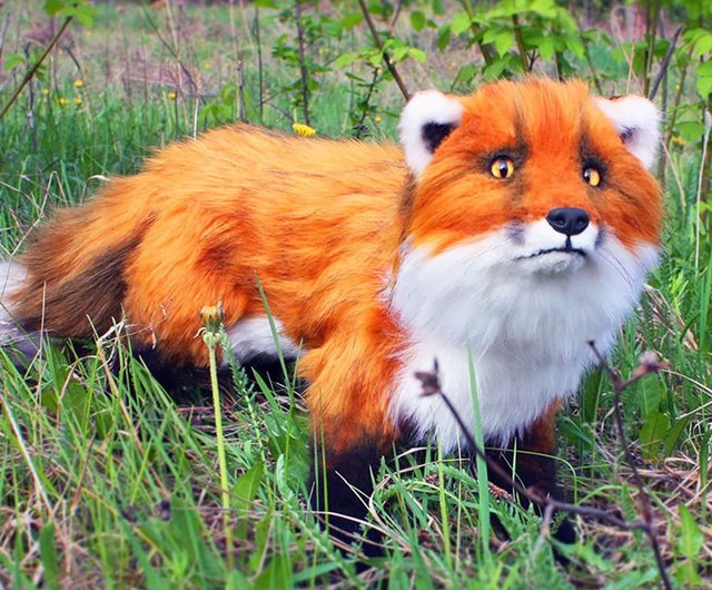 Realistic plush toy Red Fox - Shop MoonFoxToys Stuffed Dolls & Figurines -  Pinkoi