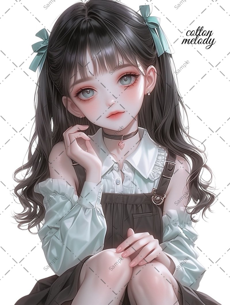 original sticker no.1216 人物ステッカー オリジナルステッカー 人物ステッカー 女の子ステッカー オリジナル人物ステッカー - 貼紙 - 紙 