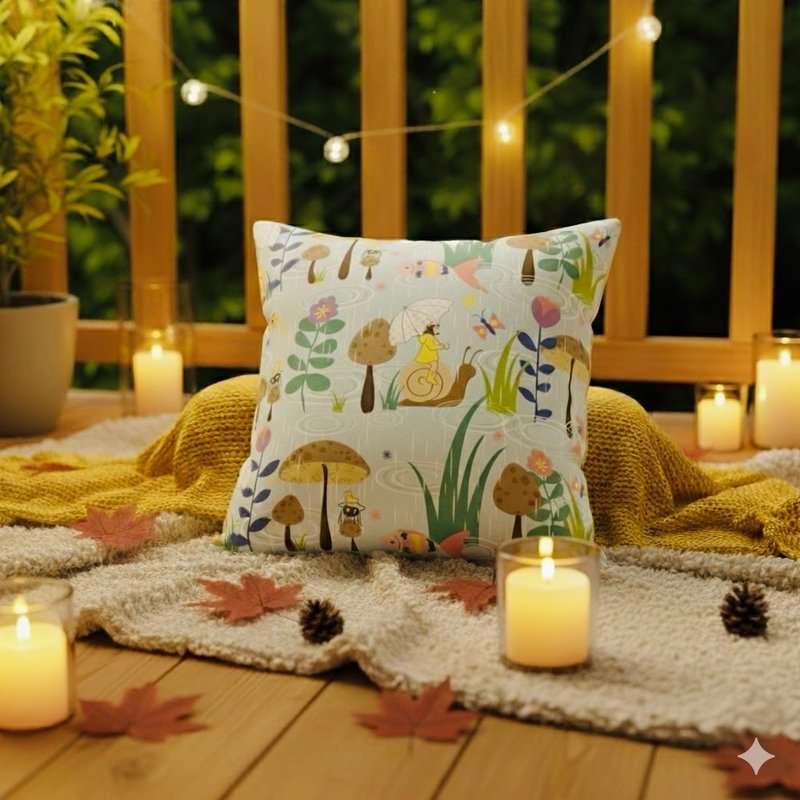 chuchulove 40 X 40 印花 / 漫步在花園 - 枕頭/抱枕 - 聚酯纖維 