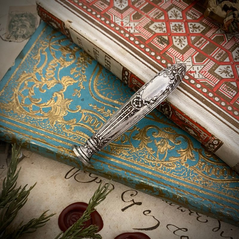 19世紀末 法國純銀密涅瓦印章 Louis XVI Revival 新古典風格 - 印章/印台 - 純銀 銀色