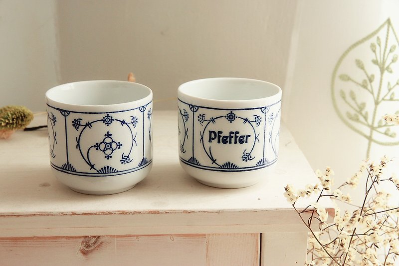 [Fetish] good day Germany vintage jager blau spice jar (a group) - Food Storage - Porcelain Blue