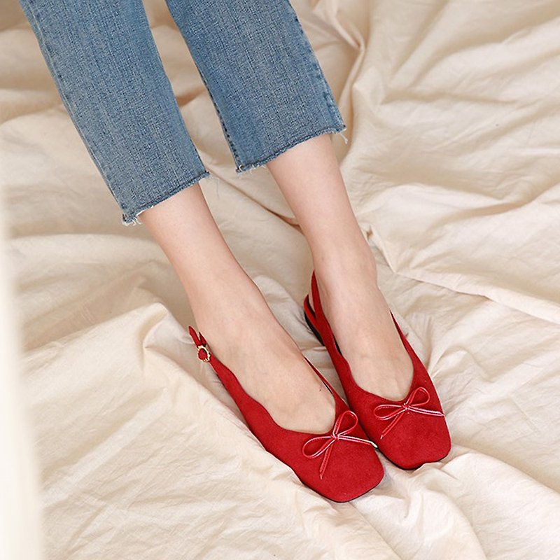 PRE-ORDER韓國人手製 MACMOC Dalkong Suede (Red)波浪邊平底鞋 - 娃娃鞋/平底鞋 - 其他材質 