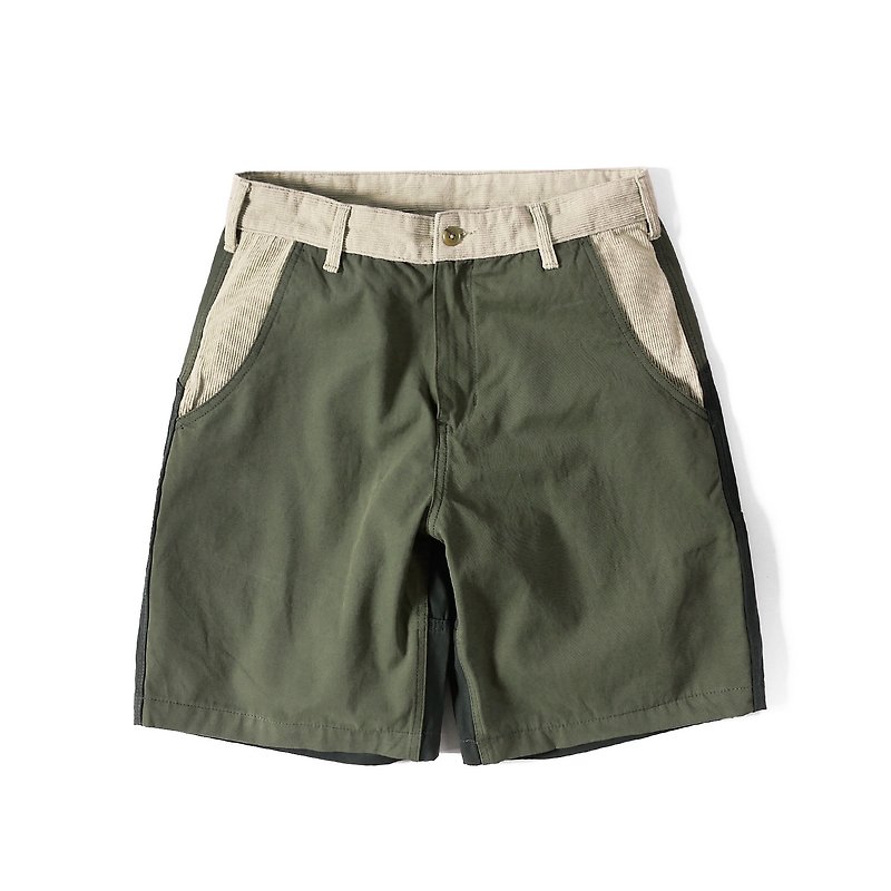 DAKYAM earth color stitching shorts - กางเกงขายาว - ผ้าฝ้าย/ผ้าลินิน หลากหลายสี