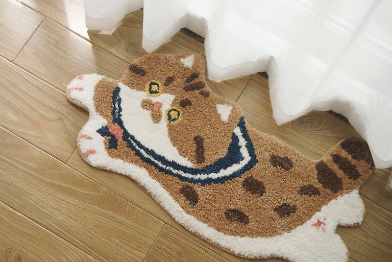 MEWJI original cat illustration cute room door living room bedroom special-shaped roll carpet floor mat - Rugs & Floor Mats - Polyester Brown