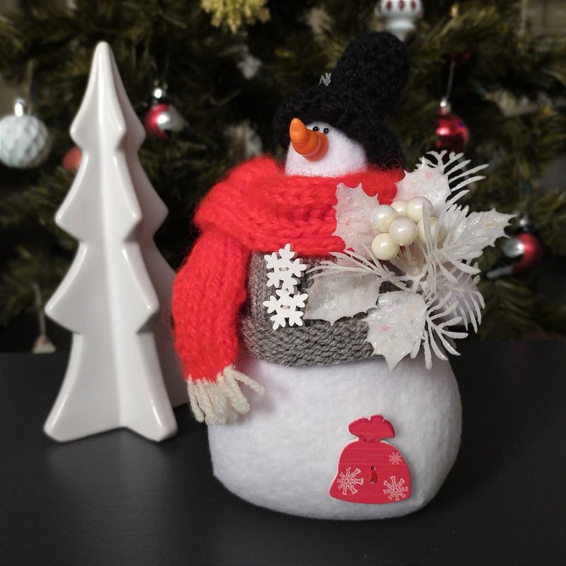 Christmas textile souvenir snowman - 公仔/玩偶 - 其他材質 多色