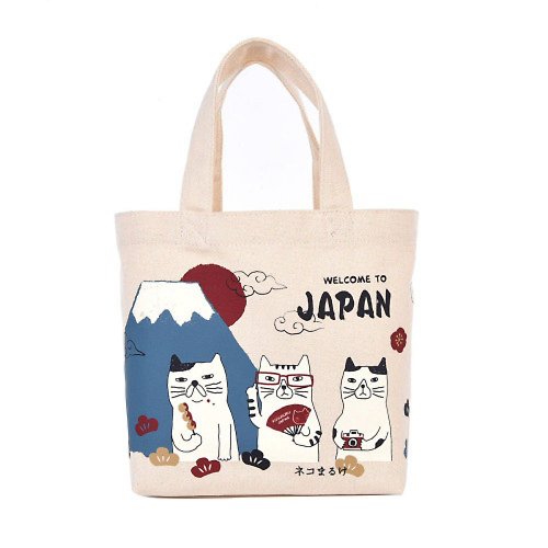 Kusuguru Japan Kusuguru Japan午餐袋日本境內版限定觀光主題手提包 富士山-貓丸