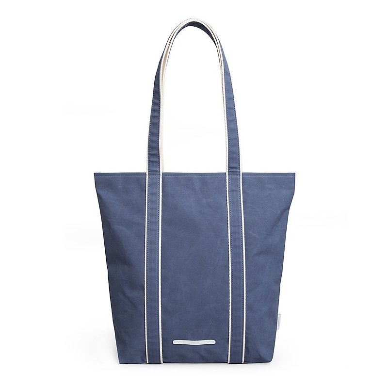 Simple series - long handle style tote bag - tannin blue - RTO205NA - กระเป๋าแมสเซนเจอร์ - เส้นใยสังเคราะห์ สีน้ำเงิน