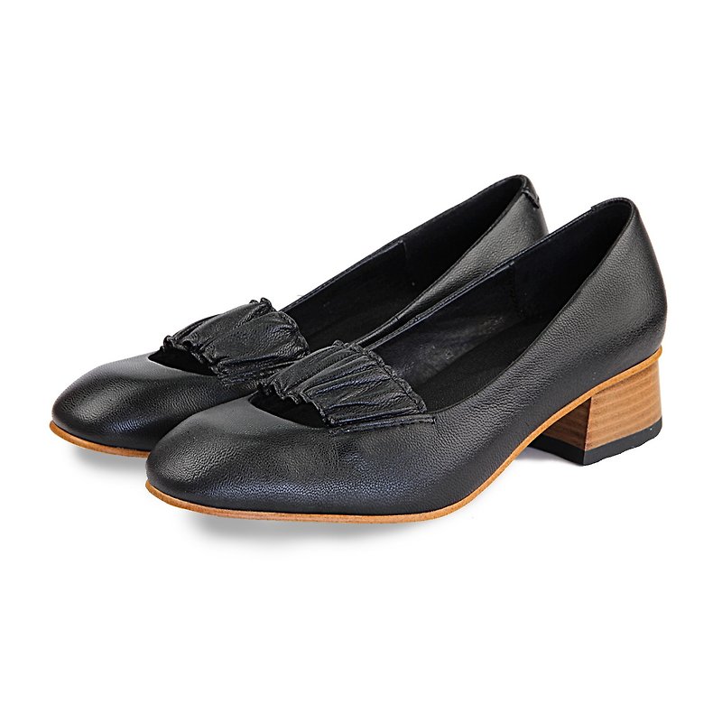Ballerina W1070 Black Leather Pumps - 高跟鞋/跟鞋 - 真皮 黑色
